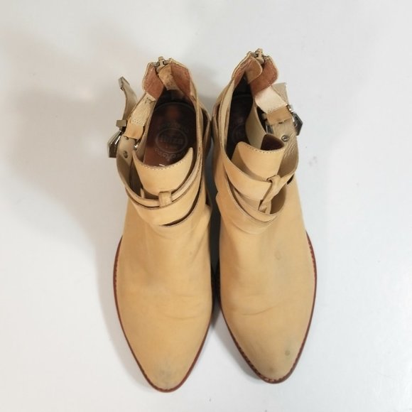 Jeffrey Campbell Everly Women Tan Buckle Booties 8 - Picture 7 of 13